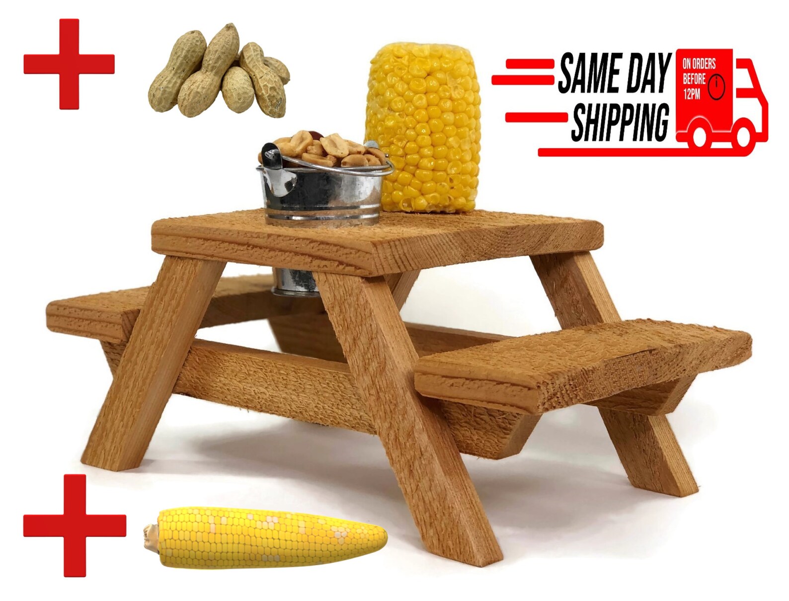 2 in 1 Dual Feeder Squirrel Chipmunk & Bird Picnic Table Etsy