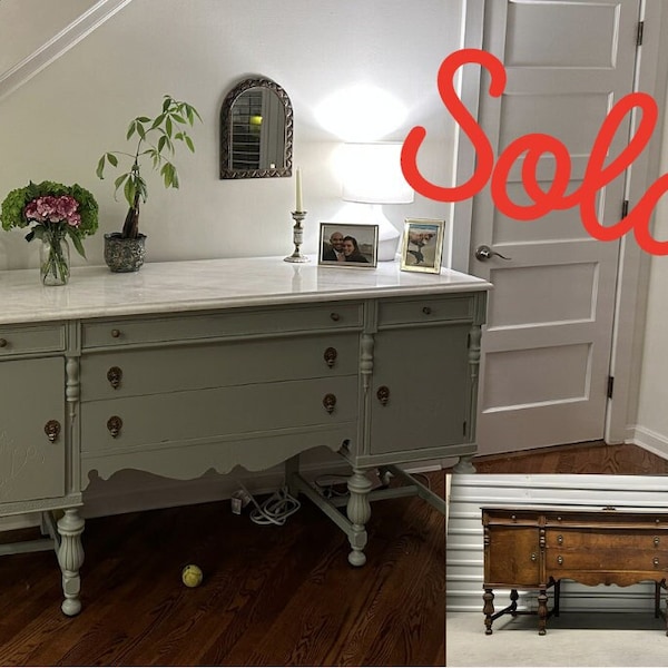 SOLD DON'T PURCHASE. Mahogany Jacobean Buffet/Sideboard. Custom Painting/Restoring included. Antique Victorian style