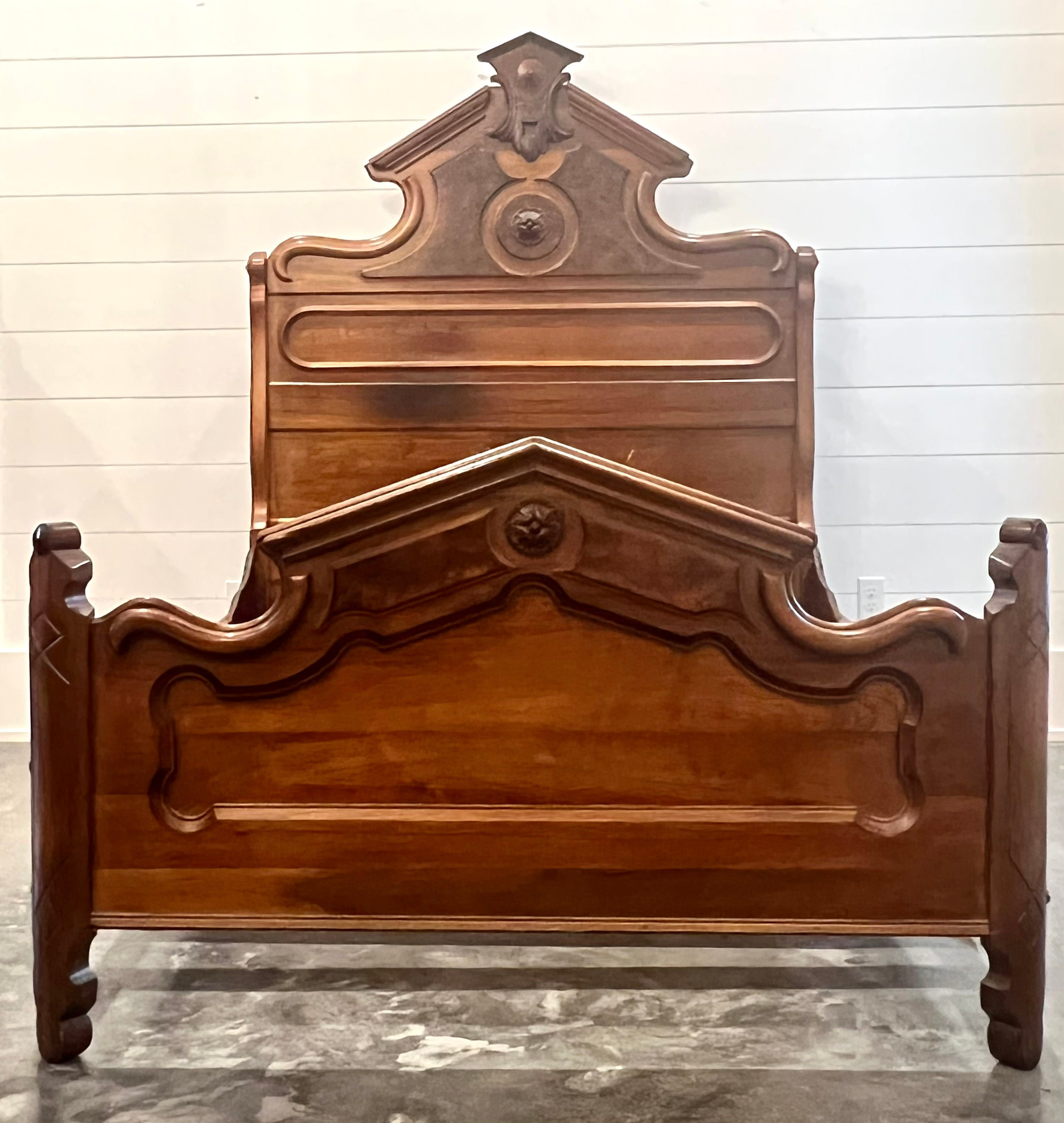 Eastlake Full Bed With Burl Wood. RESTORED. Walnut Wood. Etsy