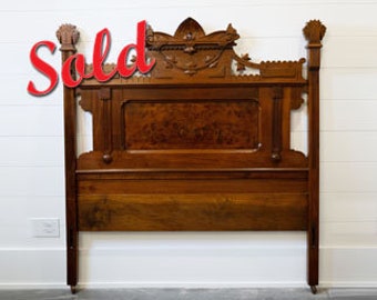 SOLD OUT!! Do not purchase. This item is no longer available. Antique Victorian Eastlake Double Bed