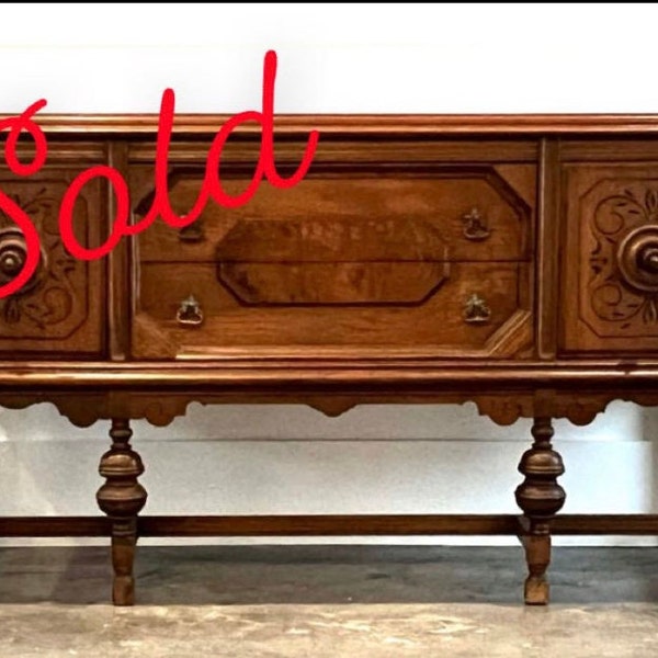 SOLD DON'T PURCHASE. Antique Oak Jacobean Buffet/sideboard
