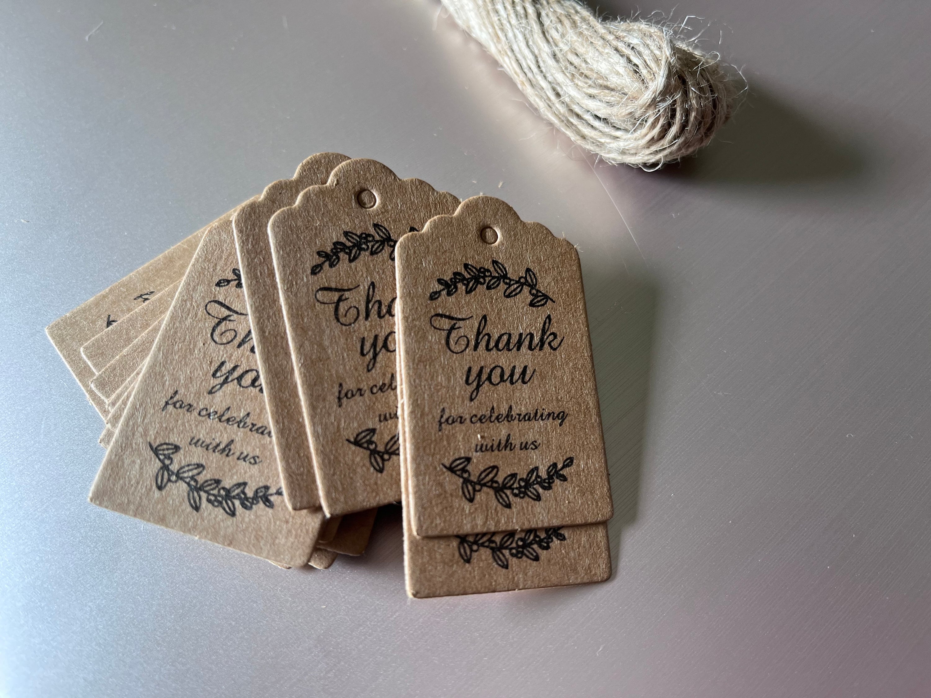 Cheers US 100Pcs /Set Kraft Paper Tags,Tags with String,Party Favor Gift  Tags for Wedding,Baby Shower,Bridal Shower Gift Tags/Kraft Hang Tags with  Free Cut Strings for Gifts, Crafts & Price Tags 