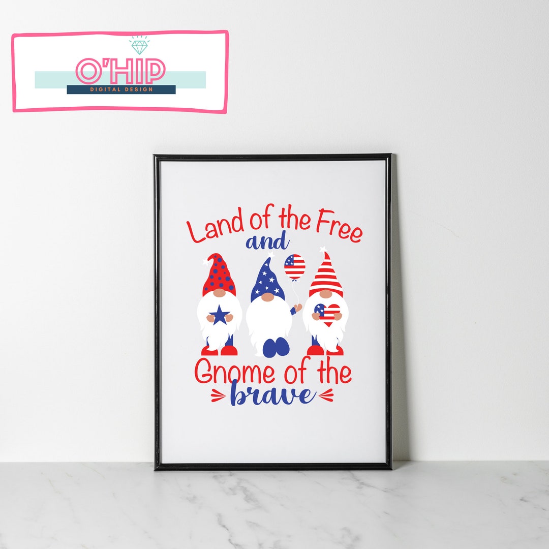 PNG File | Land of the Free Gnome of the Brave | July 4th Gnomes ...