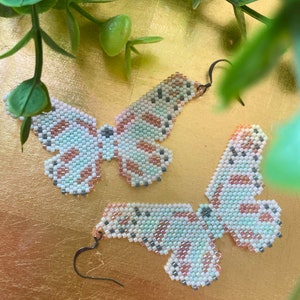 rhopalocera // butterfly bead earrings // delica seed beads
