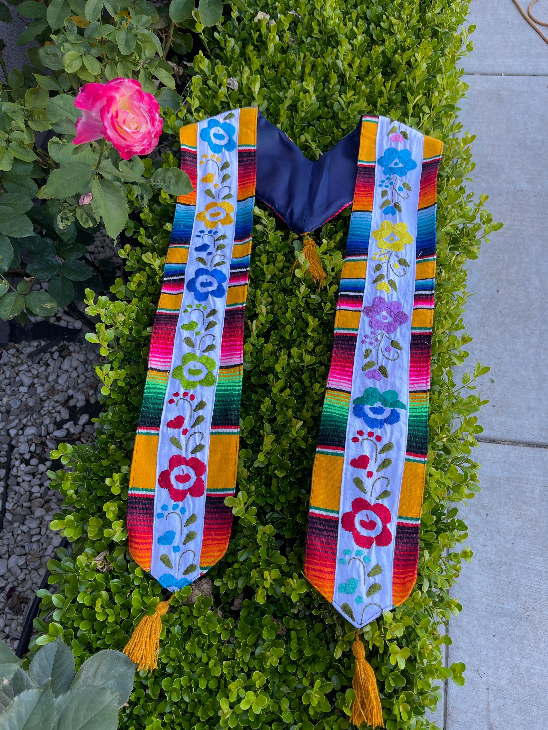 Mexican Sarape Graduation Stoles - Hand Embroidered Mexican Graduation Stoles