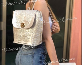 Leather backpack