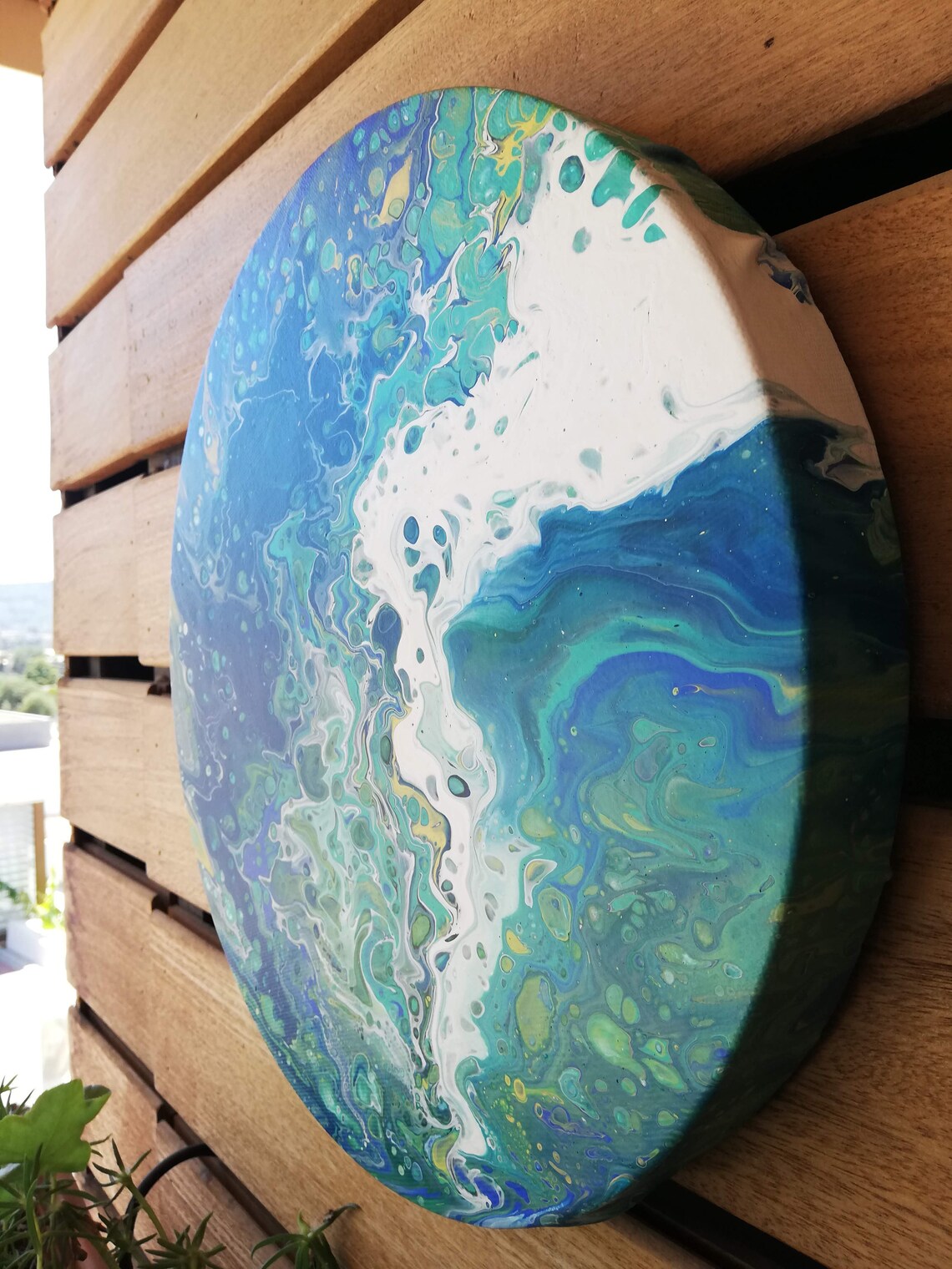 Abstract Acrylic Painting on Round Canvas Handmade and Etsy