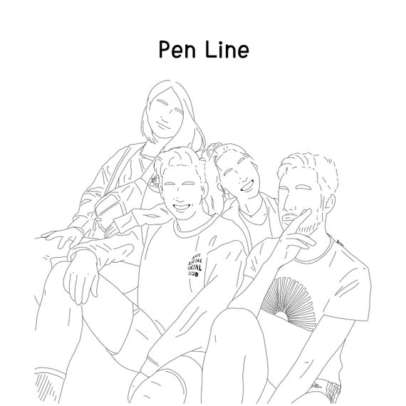 Personalised Line Drawing Drawing From Photo Custom Etsy