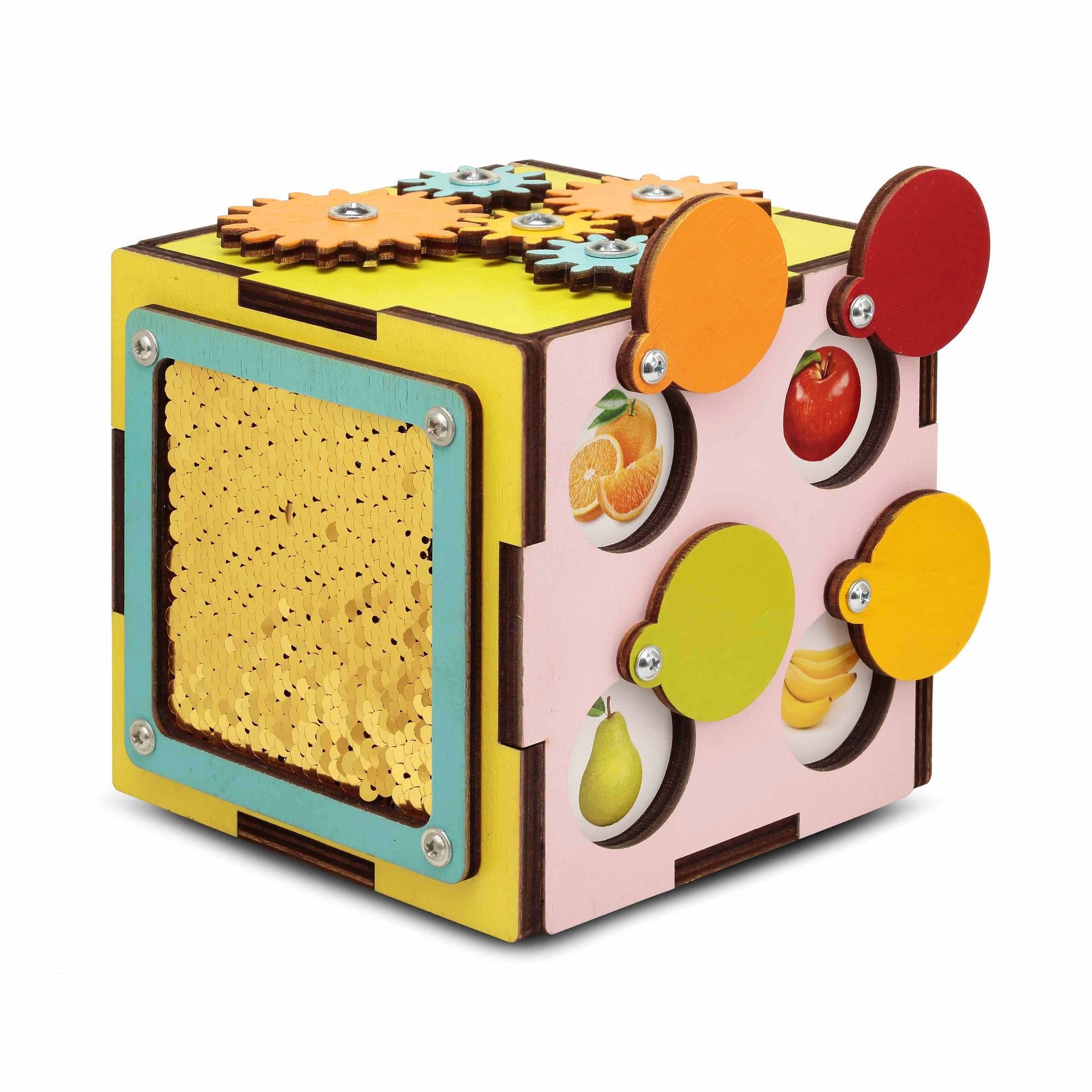 Busy cube wooden Activity cube toy Sensory toy Montessori Etsy