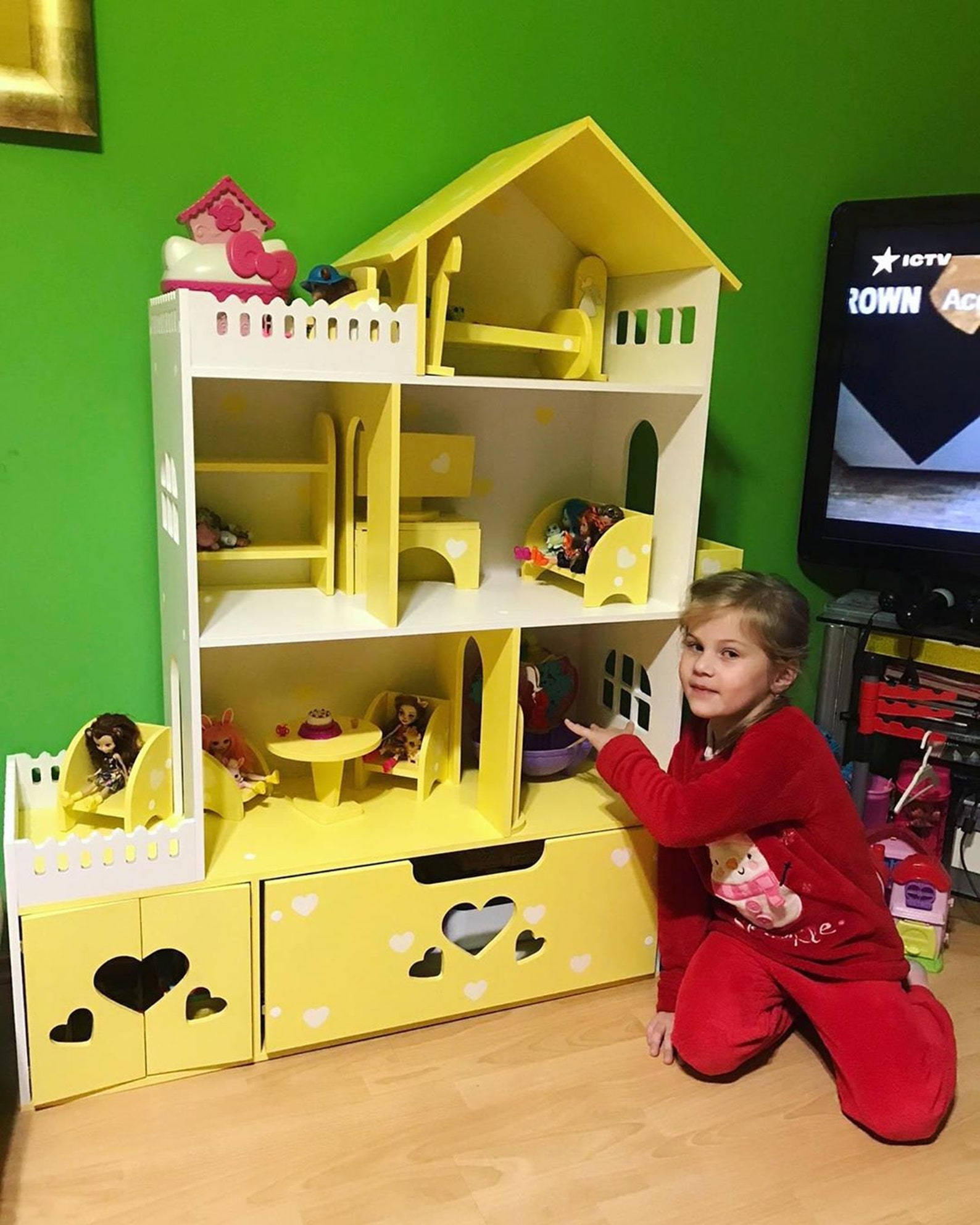 Big doll house Barbie house Doll house for girl Barbie Etsy