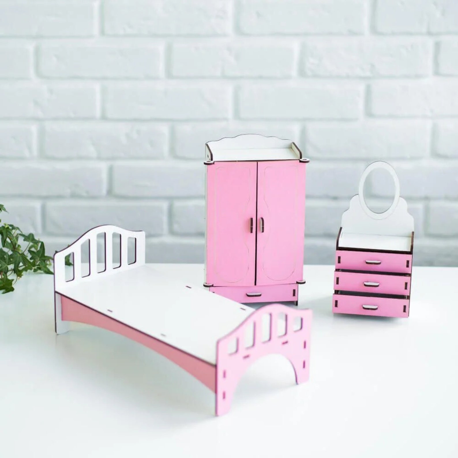 Bedroom set furniture for barbie Furniture bedroom dolls | Etsy