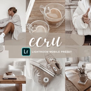 Op de afbeelding: Een collage van afbeeldingen met een lichtbruin kleurenschema. De afbeeldingen tonen een persoon die een wit shirt en een zwarte broek draagt, een paar witte sneakers, een kopje koffie, een houten tafel met boeken en een witte bank met een vaas met bloemen.