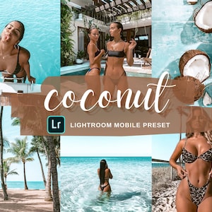 4 Lightroom Presets Bundle for Lightroom Mobile, Summer Presets, Beach Presets, Tropical Vacation Presets, Sunkissed Instagram Filters