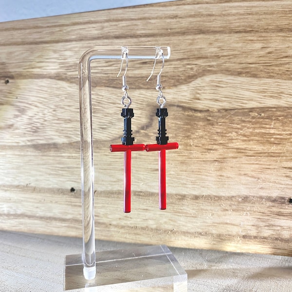 Kylo Ren Lightsaber Earrings Inspired Custom Handmade Star Wars Sci-Fi Cosplay Sword Jewelry Cute Gift Idea's for Her Him