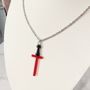 Kylo Ren Lightsaber Necklace Inspired Custom Handmade Star Wars Sci-Fi Cosplay Sword Jewlery Cute Gift Idea&#39;s for Her Him
