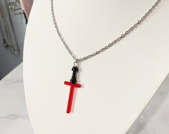 Kylo Ren Lightsaber Necklace Inspired Custom Handmade Star Wars Sci-Fi Cosplay Sword Jewlery Cute Gift Idea's for Her Him