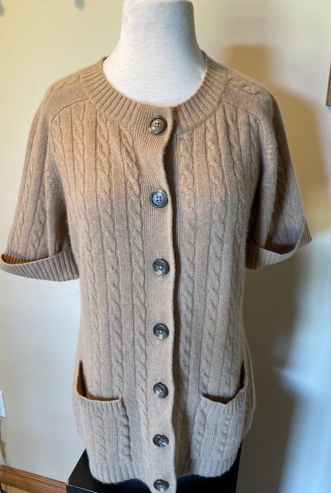Lauren Ralph Lauren 100% Cashmere Cable Knit Cardigan - Etsy Canada