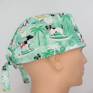 Surfing Dogs Mens Scrub Cap. Enjoy FREE shipping when you spend 35 dollars or more!
