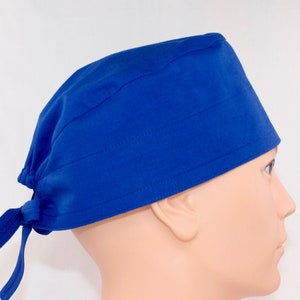 Royal Blue Mens Scrub Cap, Mens OR Cap, Medical Cap, Doctor Cap, Tie Cap.   Enjoy FREE shipping when you spend 35 dollars or more.