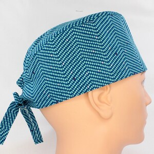 Aqua Dots Mens Scrub Cap, Mens OR Cap, Medical Cap, Doctor Cap, Tie Cap.   Enjoy FREE shipping when you spend 35 dollars or more!