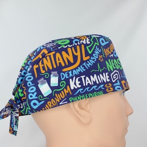 Anesthesia Mens Scrub Cap, Medical cap, Doctor cap, surgical cap. Enjoy FREE shipping when you spend 35 dollars or more!
