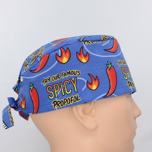 Famous Spicy Propofol Mens Scrub Cap, Mens OR Cap, Medical Cap, Doctor Cap.  Enjoy FREE shipping when you spend 35 dollars or more!