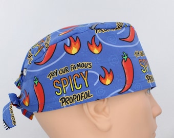 Famous Spicy Propofol Cotton 3.5" tall Handmade Scrub Cap for Men