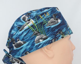 Ducks Cotton 3.5" tall Handmade Scrub Cap for Men