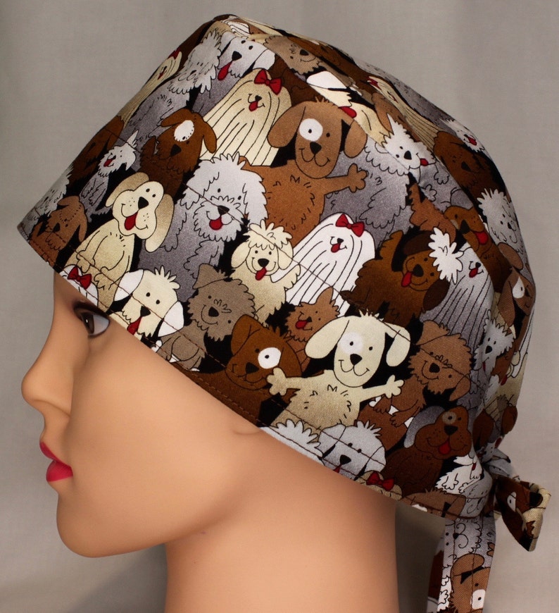 Brown Dogs Scrub cap Veterinary Cap Vet Tech Cap Etsy