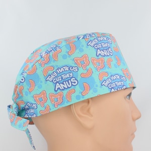 They Hate Us Mens Scrub Cap, Mens medical cap, Gastrointestinal Scrub Cap. Enjoy FREE shipping when you spend 35 dollars or more!