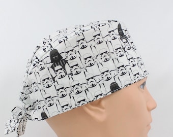 Cartoon Space Characters Cotton 3.5" tall Handmade Scrub Cap for Men for Men