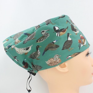Ducks Pixie Euro Handmade Cotton Scrub Cap for Women