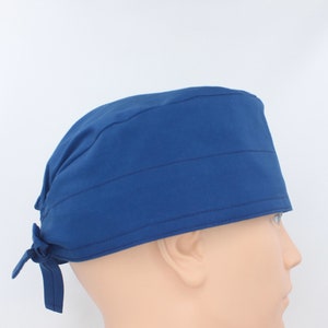 Dark Blue Solid Color Mens Scrub Cap, Mens OR Cap, Medical Cap, Doctor Cap.   Enjoy FREE shipping when you spend 35 dollars or more!