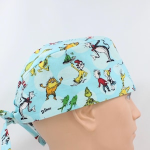 Cartoon Mens Scrub Cap, Mens OR Cap, Medical Cap, Doctor Cap.   Enjoy FREE shipping when you spend 35 dollars or more!