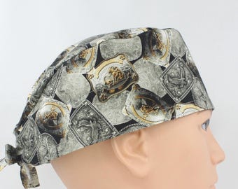 Western Belt Buckles Cotton 3.5" tall Handmade Scrub Cap for Men