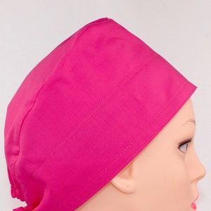 Hot Pink Solid Color Medical Bonnet.   Enjoy FREE shipping when you spend 35 dollars or more.