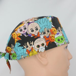 Anime Characters Cotton 3.5&quot; tall Handmade Scrub Cap: Medical, Nurse, Doctor, OR, Surgeon, Pediatrics, Veterinarian, Dentist
