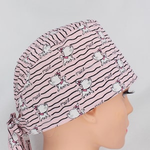 White Kittens Medical Bonnet, Doctor Scrub Cap, OR Cap, Surgical Cap.    Enjoy FREE shipping when you spend 35 dollars or more!