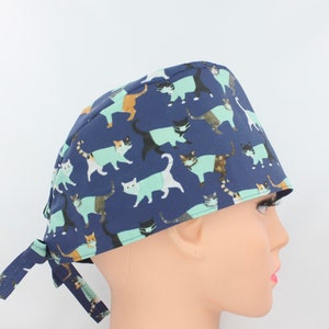 Cats in Scrubs Medical Bonnet, Doctor Scrub Cap, Surgical Cap, Nurse Cap.    Enjoy FREE shipping when you spend 35 dollars or more!