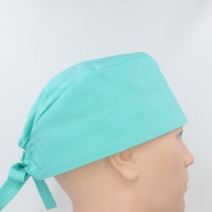 Aqua Solid Color Mens Scrub Cap, Mens OR Cap, Medical cap, Doctor cap, Nurse Cap. Enjoy FREE shipping when you spend 35 dollars or more!