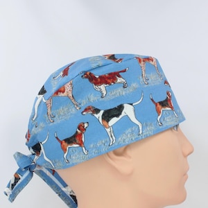 Hunting Dogs Mens Scrub Cap, OR Cap, Medical cap, Doctor cap, Nurse cap.   Enjoy FREE shipping when you order two or more scrub caps!
