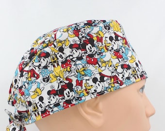 Cartoon Characters Cotton 3.5" tall Handmade Scrub Cap for Men