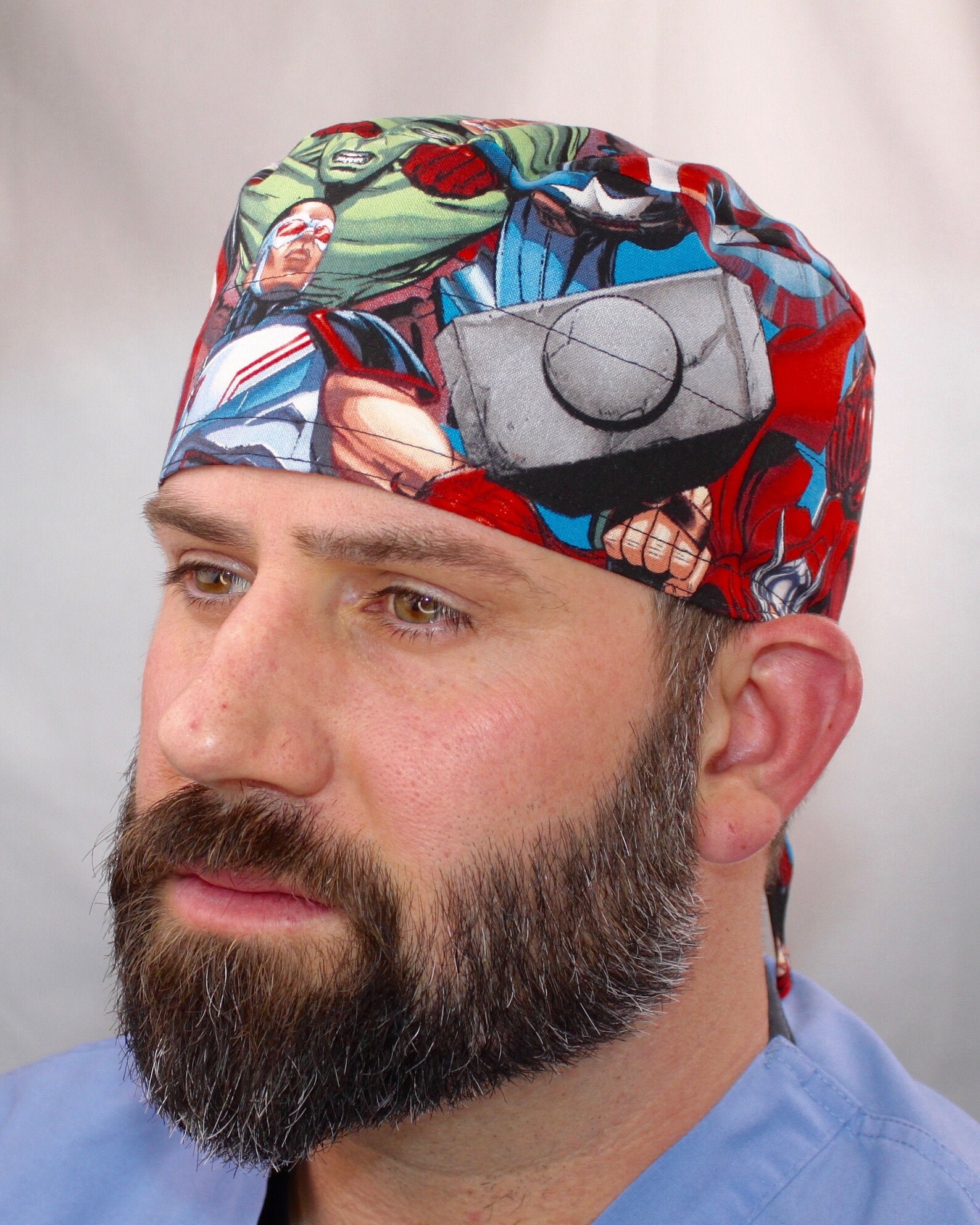 Men's Marvel's Avengers Scrub Cap Scrub Cap Medical Etsy