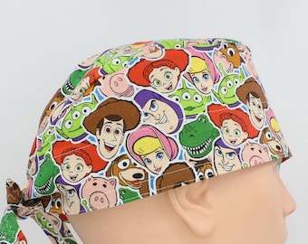 Cartoon Characters 3.5" tall Cotton Handmade Scrub Cap for Men