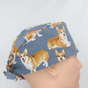 Corgi Mens Scrub Cap, Mens OR Cap, Medical Cap, Doctor Cap.   Enjoy FREE shipping when you spend 35 dollars or more!