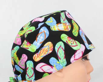 Hawaiian Flip Flops Handmade Cotton Medical Bonnet for Women