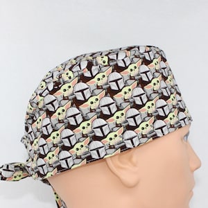 Mens Character Cotton 3.5&quot; tall Handmade Scrub Cap: Medical, Nurse, Doctor, OR, Surgeon, Pediatrics, Veterinarian, Dentist