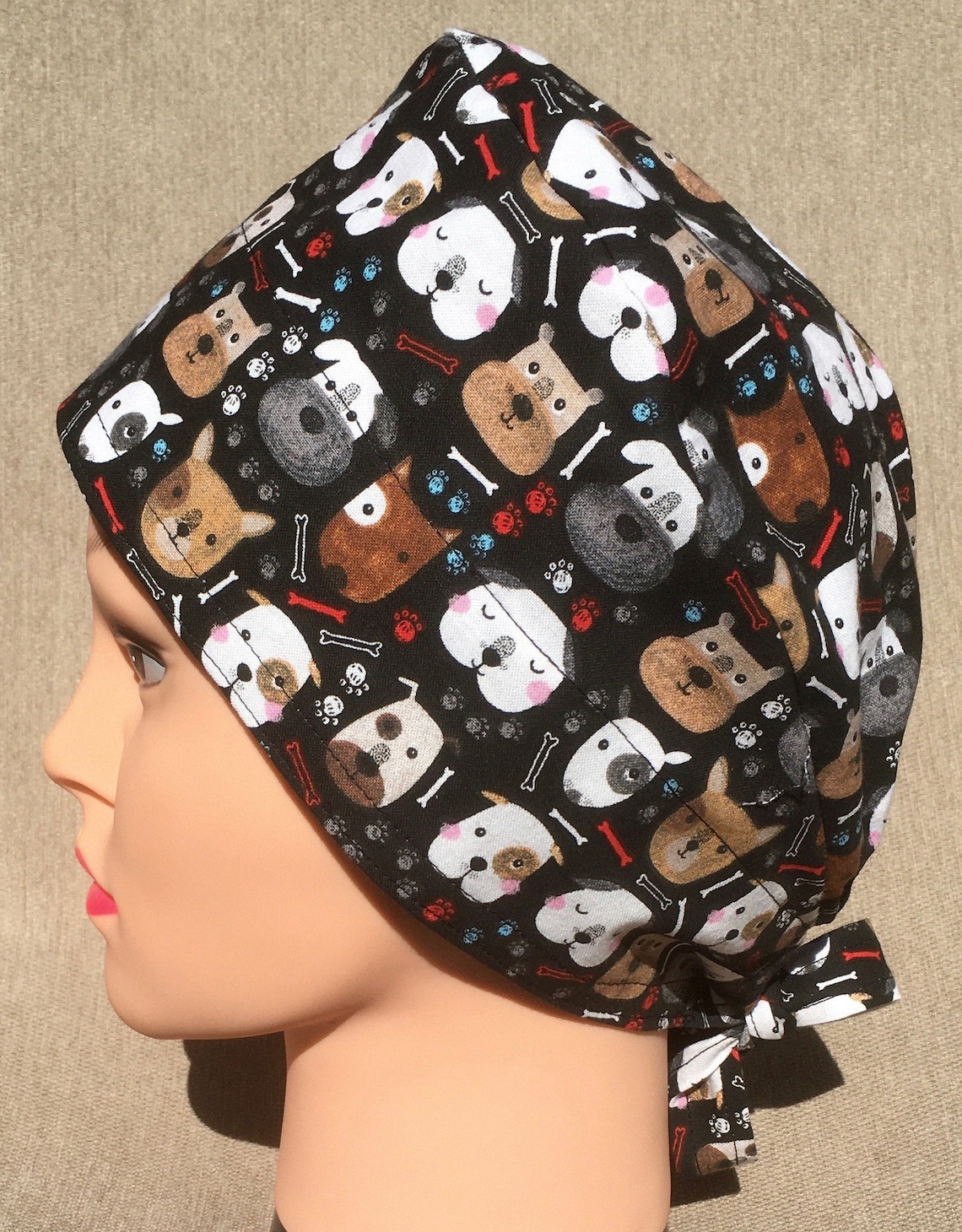 Dog Faces Vet Tech Scrub cap Medical Etsy