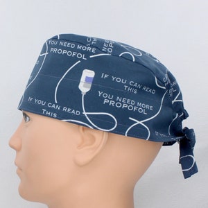 Propofol Cotton 3.5" tall Handmade Scrub Cap for Men image 6