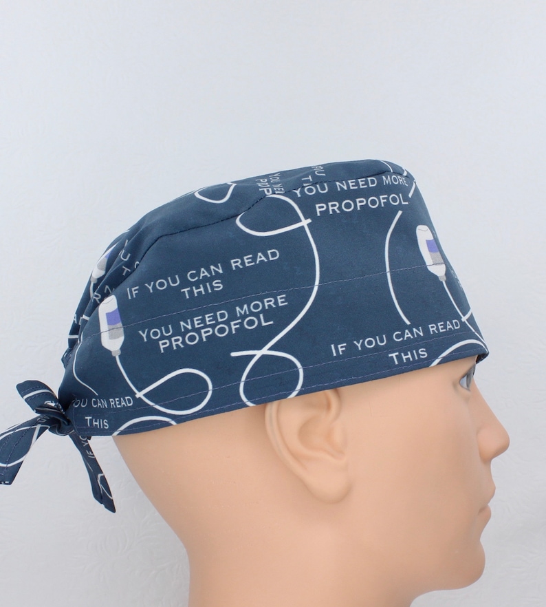 Propofol Cotton 3.5" tall Handmade Scrub Cap for Men image 1